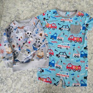 Little Sleepies | 12-18 Months | Pirates Crewneck + To The Rescue Button Romper